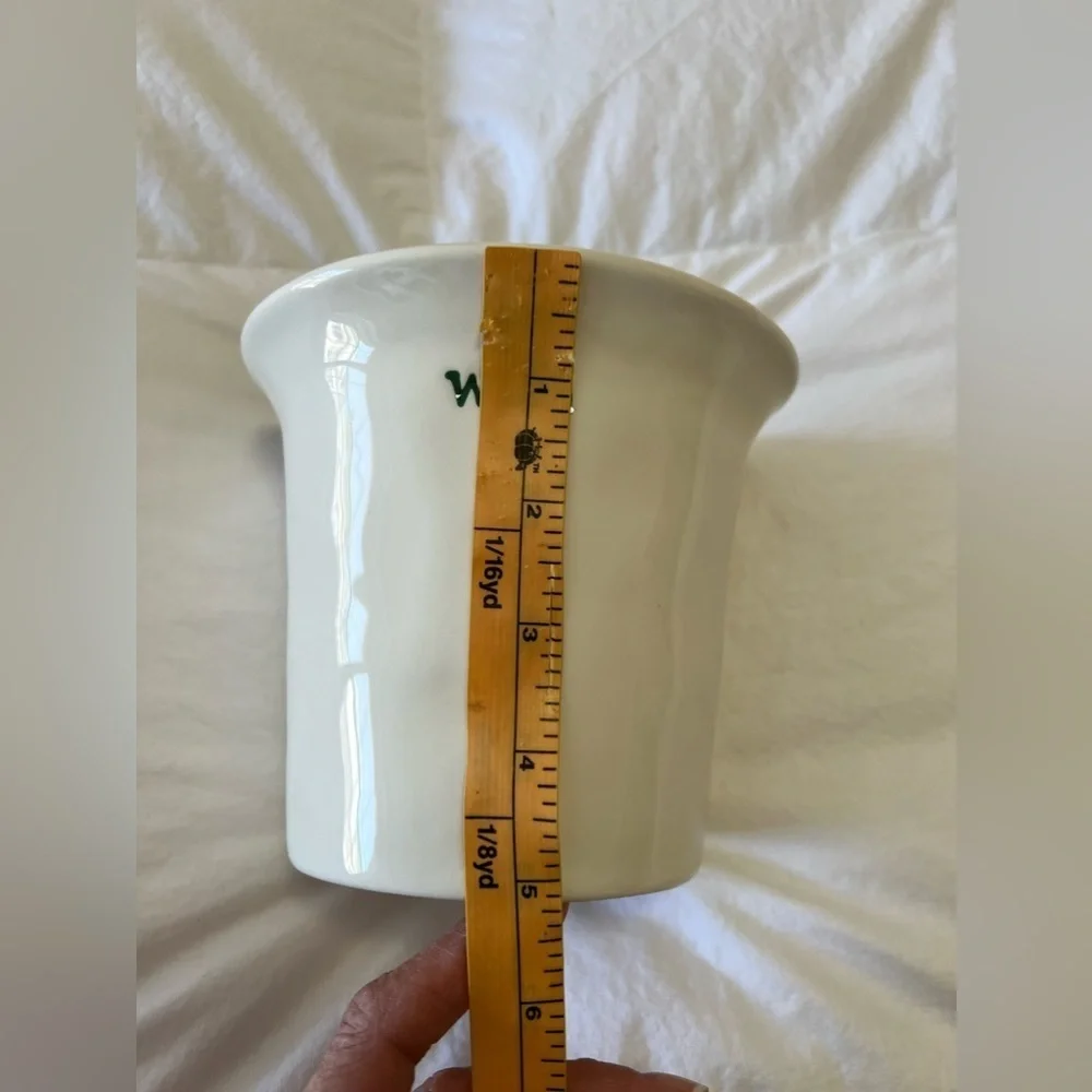 Pottery Barn Classic Farmhouse Style Vase | Wish | White With Green Lettering